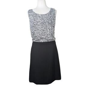 Ann Taylor Loft Size 10 Black & White Sleeveless Professional Pencil Dress